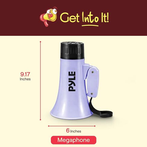 Pyle Megaphone Speaker 30W | Rechargeable Bullhorn Megaphone with Shoulder Strap, Siren, Bluetooth & Voice Changer | 1000 Yard Range | Record & Playback | Weather-Resistant Design | USB-C Charging in Kuwait