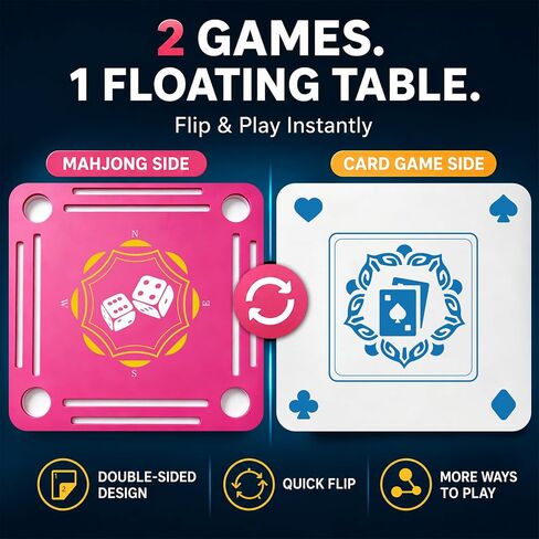 Double-Sided Floating Mahjong Table for Pool, Beach, Camping, Hot Tub, Party, Indoors in Kuwait