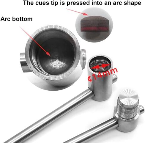 Steel Billiard Cue Tip Press Tool – 14mm Arc Shaper Billiard Cue Tip Presser Shaper Snooker Stick Tip Compressor for Round Snooker Cue Stick in Kuwait