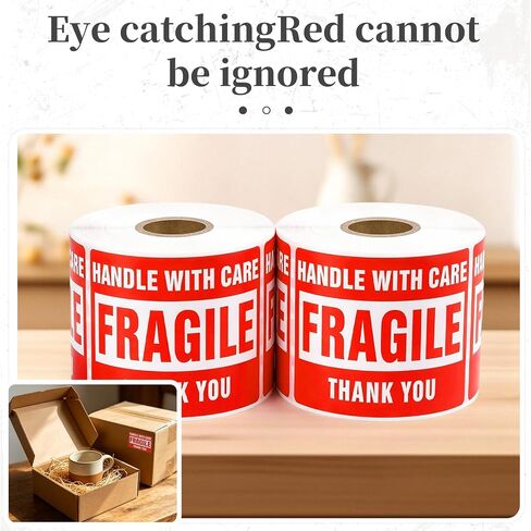 6000 Fragile Stickers for Shipping, 2x3 Inch Fragile Stickers for Moving, Handle with Care Labels, Easy Peel Labels for Boxes, Packing, Shipping Supplies in Kuwait