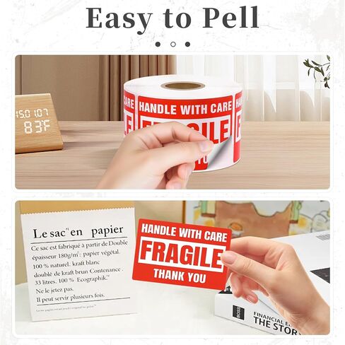 6000 Fragile Stickers for Shipping, 2x3 Inch Fragile Stickers for Moving, Handle with Care Labels, Easy Peel Labels for Boxes, Packing, Shipping Supplies in Kuwait