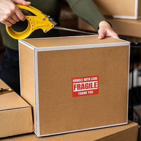 6000 Fragile Stickers for Shipping, 2x3 Inch Fragile Stickers for Moving, Handle with Care Labels, Easy Peel Labels for Boxes, Packing, Shipping Supplies in Kuwait