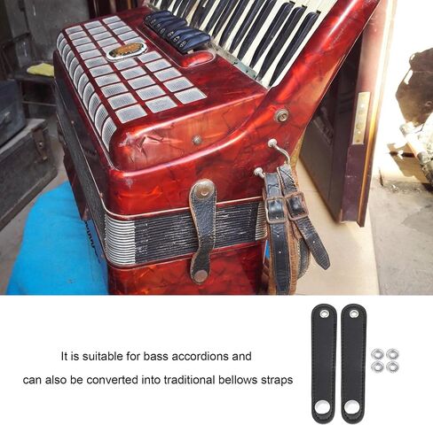 14x2.5cm Adjustable PU Leather Accordian Bellows Straps for Bass Accordion Shoulder Pack of 2 in Kuwait