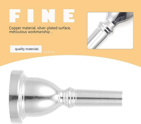 Luxshiny Copper Tuba Replacement Mouthpiece with Smooth Surface and Silver Plated Finish, Safe to Use Brass Accessory for Intermediate and Professional Players, for Tuba Practice in Kuwait