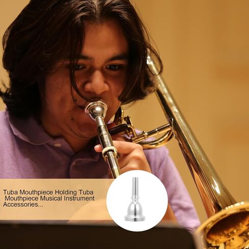 Luxshiny Copper Tuba Replacement Mouthpiece with Smooth Surface and Silver Plated Finish, Safe to Use Brass Accessory for Intermediate and Professional Players, for Tuba Practice in Kuwait