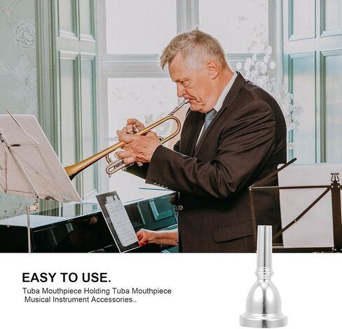 Luxshiny Copper Tuba Replacement Mouthpiece with Smooth Surface and Silver Plated Finish, Safe to Use Brass Accessory for Intermediate and Professional Players, for Tuba Practice in Kuwait