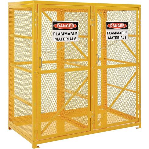 Global Industrial Vertical Cylinder Storage Cabinet with Double Door, 60" W x 30" D x 65" H, 18 Cylinder Capacity, 20 or 33 lbs. LPG Cylinders, Steel Construction, Unassembled in Kuwait