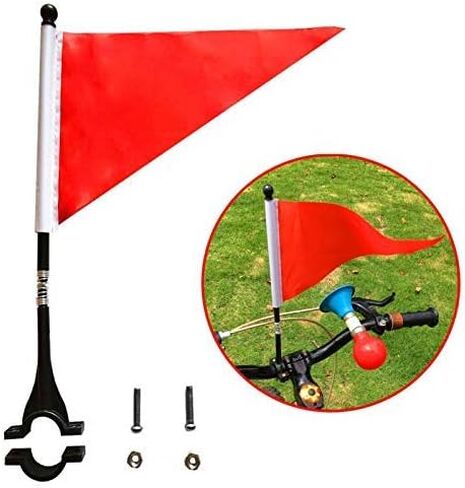 Kids Bike Cycling Handlebar Safety Flag Pole Polyester Full Color Tear-Resistant Waterproof Flag American Flag July 4 Independence Day Bike and Tike Parade Red White Blue Flag in Kuwait