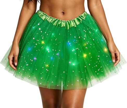 Women Light Up Tutu Skirt Stars Glow Tutus Layered Ballet Led Tulle Skirts for Halloween Party Costume in Saudi Arabia