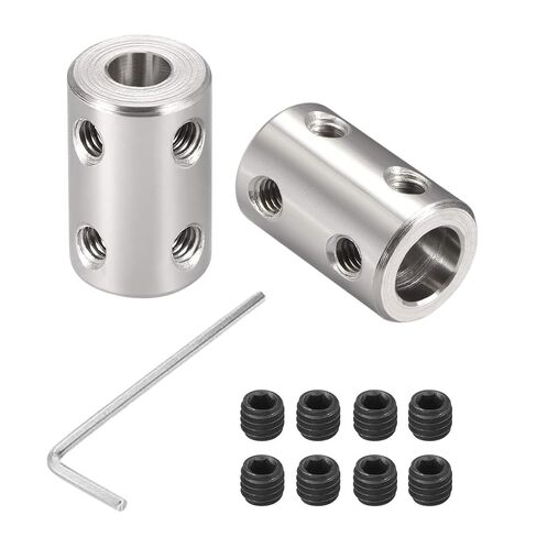 2PCS 3.17mm to 8mm Bore Rigid Coupling, L22 x D14 Set Screw Shaft Coupler Motor Connector 45# Steel for 3D Printers, Motor Accessories, RC Boat Car Airplane in Kuwait