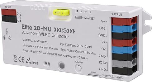 Hyuduo Addressable LED Controller 100+ Dynamic Effects Music Sync for WS2812 SK6812 with 20A and Real Time Mic in Kuwait