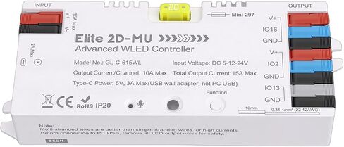 Hyuduo Addressable LED Controller 100+ Dynamic Effects Music Sync for WS2812 SK6812 with 20A and Real Time Mic in Kuwait
