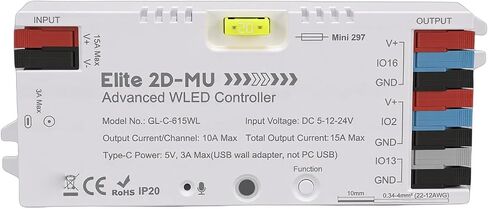 Hyuduo Addressable LED Controller 100+ Dynamic Effects Music Sync for WS2812 SK6812 with 20A and Real Time Mic in Kuwait