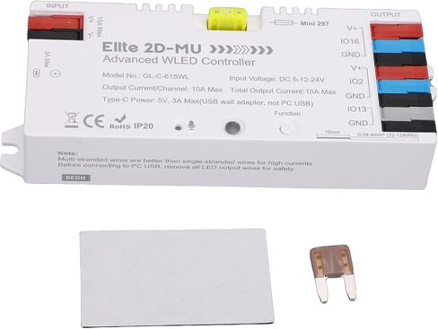 Hyuduo Addressable LED Controller 100+ Dynamic Effects Music Sync for WS2812 SK6812 with 20A and Real Time Mic in Kuwait