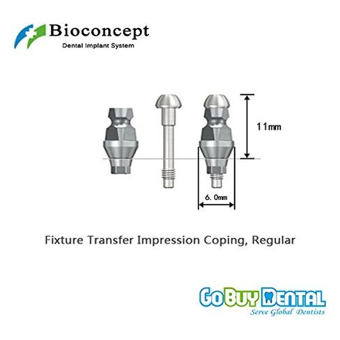 Osstem TS3（Hiossen ET3）Compatible Hex Regular Fixture Transfer Impression Coping φ6.0mm, Length 11mm for Close Tray in Kuwait