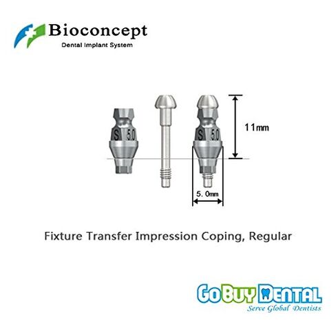 Osstem TS3（Hiossen ET3）Compatible Hex Regular Fixture Transfer Impression Coping φ5.0mm, Length 11mm for Close Tray in Kuwait