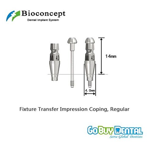 Osstem TS3（Hiossen ET3）Compatible Hex Regular Fixture Transfer Impression Coping φ4.0mm, Length 14mm for Close Tray in Kuwait
