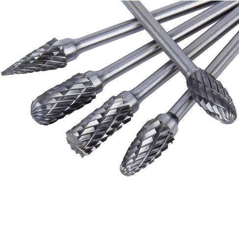 10PCS Long Carbide Burr Set 1/8" Shank Total L 4" Compatible with Dremel Die Grinder Bits Long 100MM HOMEIDOL 1/4" Head Tungsten Carbide Rotary Burr for Tight Area Woodworking, Steel Metal, Engraving in Kuwait