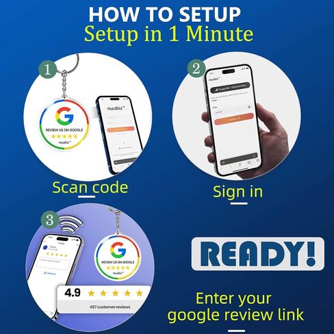 قم بمراجعة سلسلة مفاتيح Tap Card لـ Google، Smart NFC راجع لنا حلقة تسجيل رمز الاستجابة السريعة، نقطة اللمس والمسح الضوئي القابلة لإعادة الاستخدام للشركات الصغيرة، بدون رسوم تطبيق أو اشتراك in Kuwait