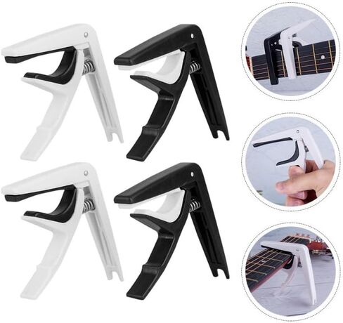 Mikinona 4Pcs Guitar Capo Set Plastic Tone Modified Clips for Acoustic Electric Classical Guitars Adjustable Capo Accessories in Kuwait