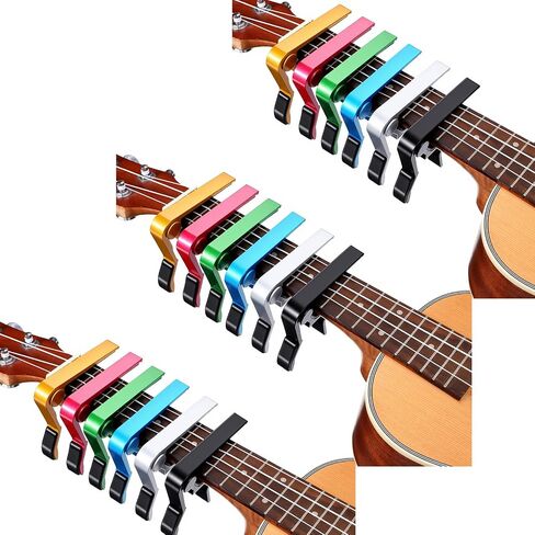 18 Pcs Capo for Electric Guitar Clamp, Aluminum Alloy Guitar Clamp with Silicone Pad, Universal Lightweight String Instrument Accessory Kit in 6 Colors in Kuwait