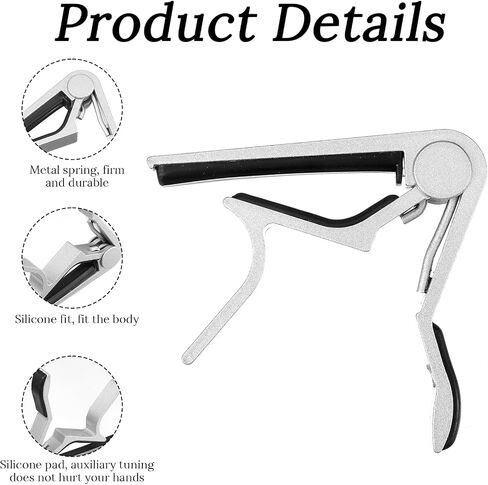 18 Pcs Capo for Electric Guitar Clamp, Aluminum Alloy Guitar Clamp with Silicone Pad, Universal Lightweight String Instrument Accessory Kit in 6 Colors in Kuwait