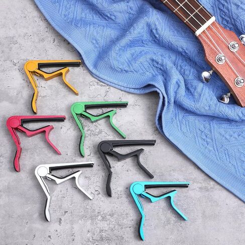 18 Pcs Capo for Electric Guitar Clamp, Aluminum Alloy Guitar Clamp with Silicone Pad, Universal Lightweight String Instrument Accessory Kit in 6 Colors in Kuwait
