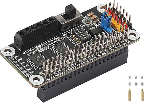 قبعة محرك Pi Motor and Servo Driver - رقاقة PCA9685 & TB6612FNG، محرك تيار مستمر مزدوج و6 أدوات تحكم مؤازرة لـ Raspberry Pi Zero/2B/3B/4B in Kuwait