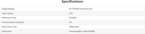 قبعة محرك Pi Motor and Servo Driver - رقاقة PCA9685 & TB6612FNG، محرك تيار مستمر مزدوج و6 أدوات تحكم مؤازرة لـ Raspberry Pi Zero/2B/3B/4B in Kuwait