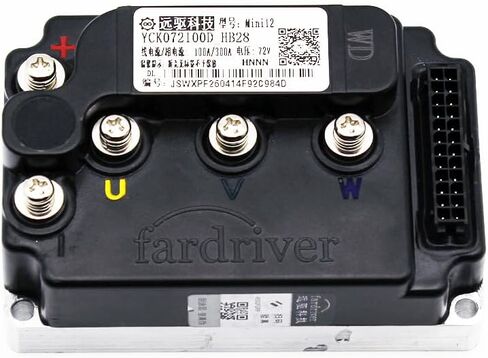 MINI12 72300 Fardriver has a Maximum Discharge Capacity of 100A. It Features a Small Size, high Power, Intelligent Adjustable parameters, and an Electric Motor Controller. in Kuwait