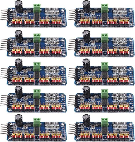 10 Packs PCA9685 Servo Motor Driver, 16-Channel 12-Bit PWM Controller I2C Module, IIC Breakout Board for Robotics, Compatible with Arduino Projects in Kuwait