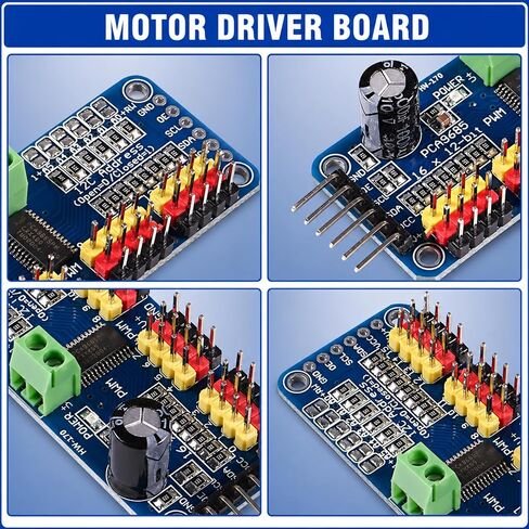 10 Packs PCA9685 Servo Motor Driver, 16-Channel 12-Bit PWM Controller I2C Module, IIC Breakout Board for Robotics, Compatible with Arduino Projects in Kuwait