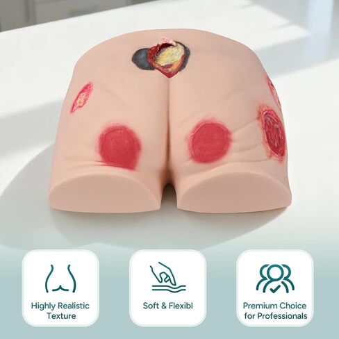 Full Silicone Pressure Ulcer Model, Buttock Decubitus Ulcer Wound Care Training Model, Bedsore Wound Packing Trainer in Kuwait