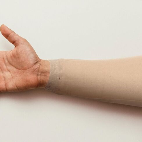 GANAZONO 2pcs Breathable Elastic Elbow Sleeves for Women, Comfortable Tattoo Cover Arm Wraps, Khaki Cloth Material, for Summer and Baseball Protection in Kuwait