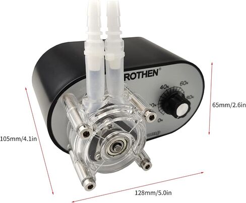 NTBL GROTHEN G328A مضخة تمعجية 100-240 فولت 114-500 مل/دقيقة معدل تدفق عالي قابل للتعديل من الدرجة الغذائية البلاتينية المفلكنة من السيليكون لأنبوب DIY لحوض السمك ومختبر التحليل الكيميائي وإضافات الجرعات in Kuwait