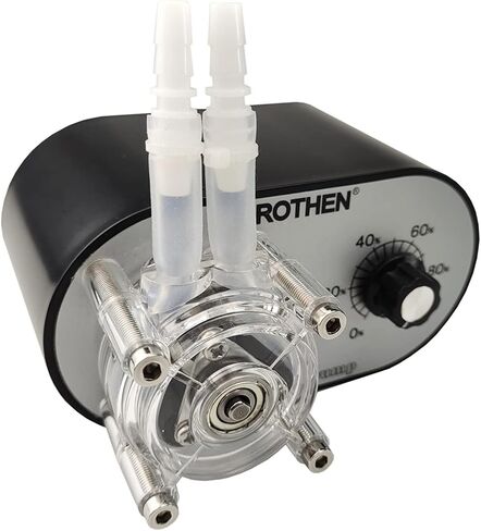 NTBL GROTHEN G328A مضخة تمعجية 100-240 فولت 114-500 مل/دقيقة معدل تدفق عالي قابل للتعديل من الدرجة الغذائية البلاتينية المفلكنة من السيليكون لأنبوب DIY لحوض السمك ومختبر التحليل الكيميائي وإضافات الجرعات in Kuwait