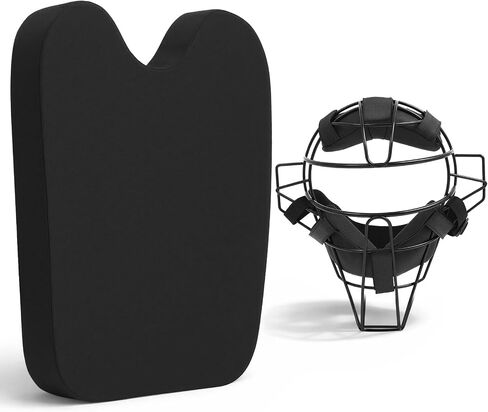 2 Pcs Umpire Gear Set,Umpire Mask and Chest Protector Pad,23.5'' x 21'' x 2.4'' Exterior Body Protector and Universal Face Mask, Suitable for Adult Baseball, Softball, Sports in Kuwait