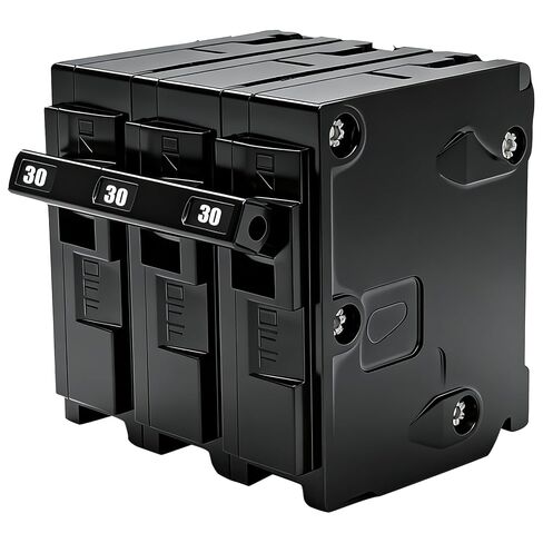 قاطع دائرة Q330، 3 أقطاب 30 أمبير، 120/240 فولت، مناسب لمراكز التحميل من سلسلة Siemens Type EQ، وEQL، وSEQ، وEQG، وPL، وES. قاطع الدائرة القياسي، الحماية المغناطيسية الحرارية. in Kuwait