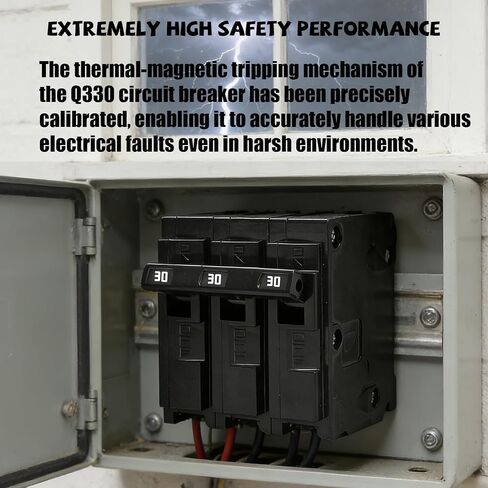 قاطع دائرة Q330، 3 أقطاب 30 أمبير، 120/240 فولت، مناسب لمراكز التحميل من سلسلة Siemens Type EQ، وEQL، وSEQ، وEQG، وPL، وES. قاطع الدائرة القياسي، الحماية المغناطيسية الحرارية. in Kuwait