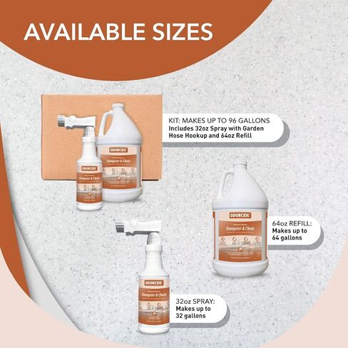 Odorcide Dumpster & Chute Odor Eliminator for Strong Odor – Dumpster, Loading Dock, & Trash Can Deodorizer - Safe, Non-Enzymatic Trash Can Odor Eliminator for Home & Commercial Use (Kit) in Kuwait