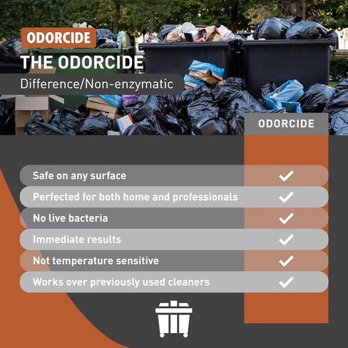 Odorcide Dumpster & Chute Odor Eliminator for Strong Odor – Dumpster, Loading Dock, & Trash Can Deodorizer - Safe, Non-Enzymatic Trash Can Odor Eliminator for Home & Commercial Use (Kit) in Kuwait