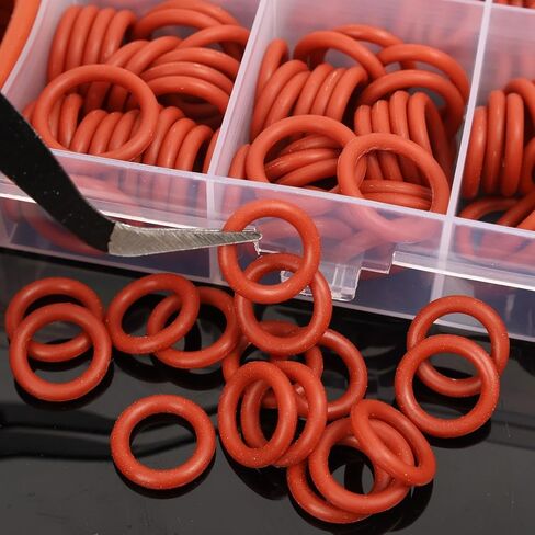 351 PCS/Box Red Silicone O Ring Sealing Washer Faucet Silicone Gasket Car Repairing Rubber Ring, 10 Sizes in Kuwait