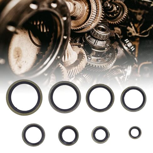 110Pcs Oil Drain Plug Gasket, 8 Sizes Oil Plug Crush Washer Assortment, M6 M8 M10 M12 M14 M16 M18 M20 Drain Plug Crush Washer Set, Metal Oil Seal Kits with Storage Box in Kuwait