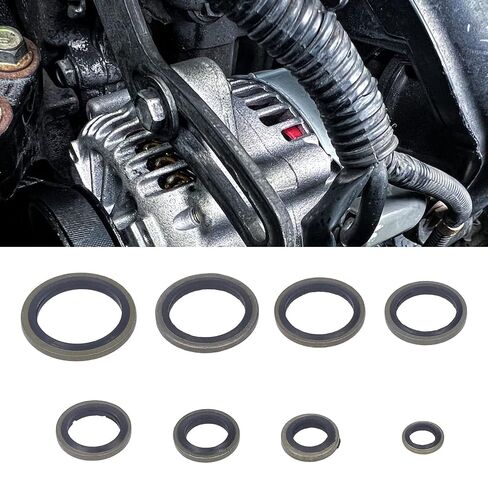 110Pcs Oil Drain Plug Gasket, 8 Sizes Oil Plug Crush Washer Assortment, M6 M8 M10 M12 M14 M16 M18 M20 Drain Plug Crush Washer Set, Metal Oil Seal Kits with Storage Box in Kuwait
