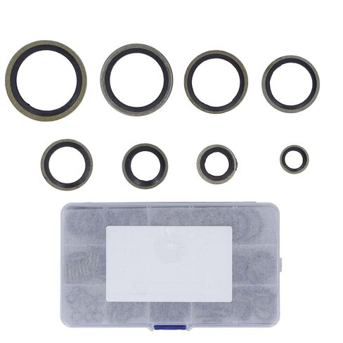 110Pcs Oil Drain Plug Gasket, 8 Sizes Oil Plug Crush Washer Assortment, M6 M8 M10 M12 M14 M16 M18 M20 Drain Plug Crush Washer Set, Metal Oil Seal Kits with Storage Box in Kuwait