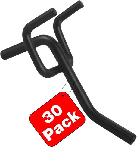 G.CORE Pegboard Hooks Accessories - 30pcs 4inch Metal Peg Board Tool Hangers, Fits 1/8 1/4 Pegs Slots, Pegboard Wall Organizer Shelving Racks, Hanging Display Storage Holders for Garage Craft (Black) in Kuwait