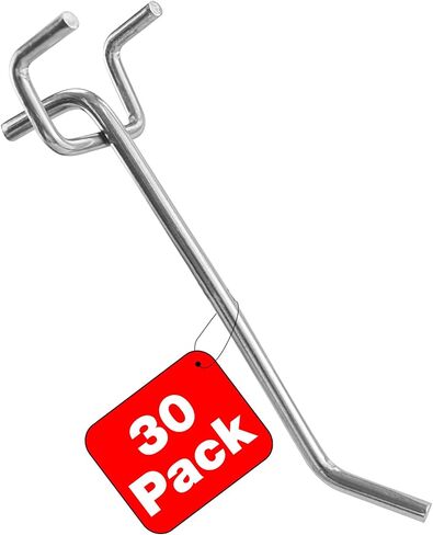 G.CORE Pegboard Hooks Accessories - 30pcs 4inch Metal Peg Board Tool Hangers, Fits 1/8 1/4 Pegs Slots, Pegboard Wall Organizer Shelving Racks, Hanging Display Storage Holders for Garage Craft (Black) in Saudi Arabia