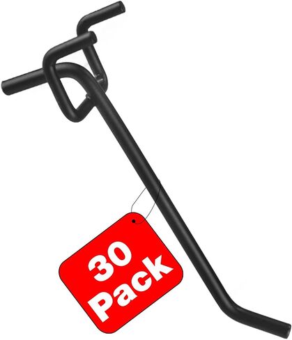 G.CORE Pegboard Hooks Accessories - 30pcs 4inch Metal Peg Board Tool Hangers, Fits 1/8 1/4 Pegs Slots, Pegboard Wall Organizer Shelving Racks, Hanging Display Storage Holders for Garage Craft (Black) in Saudi Arabia