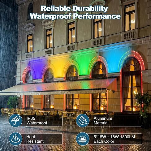 شريط إضاءة ذكي للحائط مقاس 20 بوصة RGBCW - مصباح LED مقاوم للماء قابل للربط للداخل/الخارج مع التطبيق/التحكم الصوتي، 16 مليون لون، قابل للتعتيم، مزامنة الموسيقى، 50 وضعًا للمشهد، مؤقت، AC120V in Kuwait