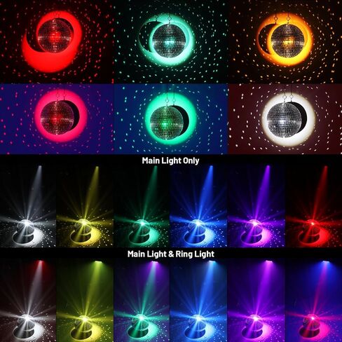 20W Pinspot Light, Czgor RGBW 4-in-1 LED Stage Light for Party | with 24 LEDs Ring Lights, 3 Effect Light & 15 Light Color, Manual Focus Disco Ball Spotlight for Show Bar Club Wedding in Saudi Arabia